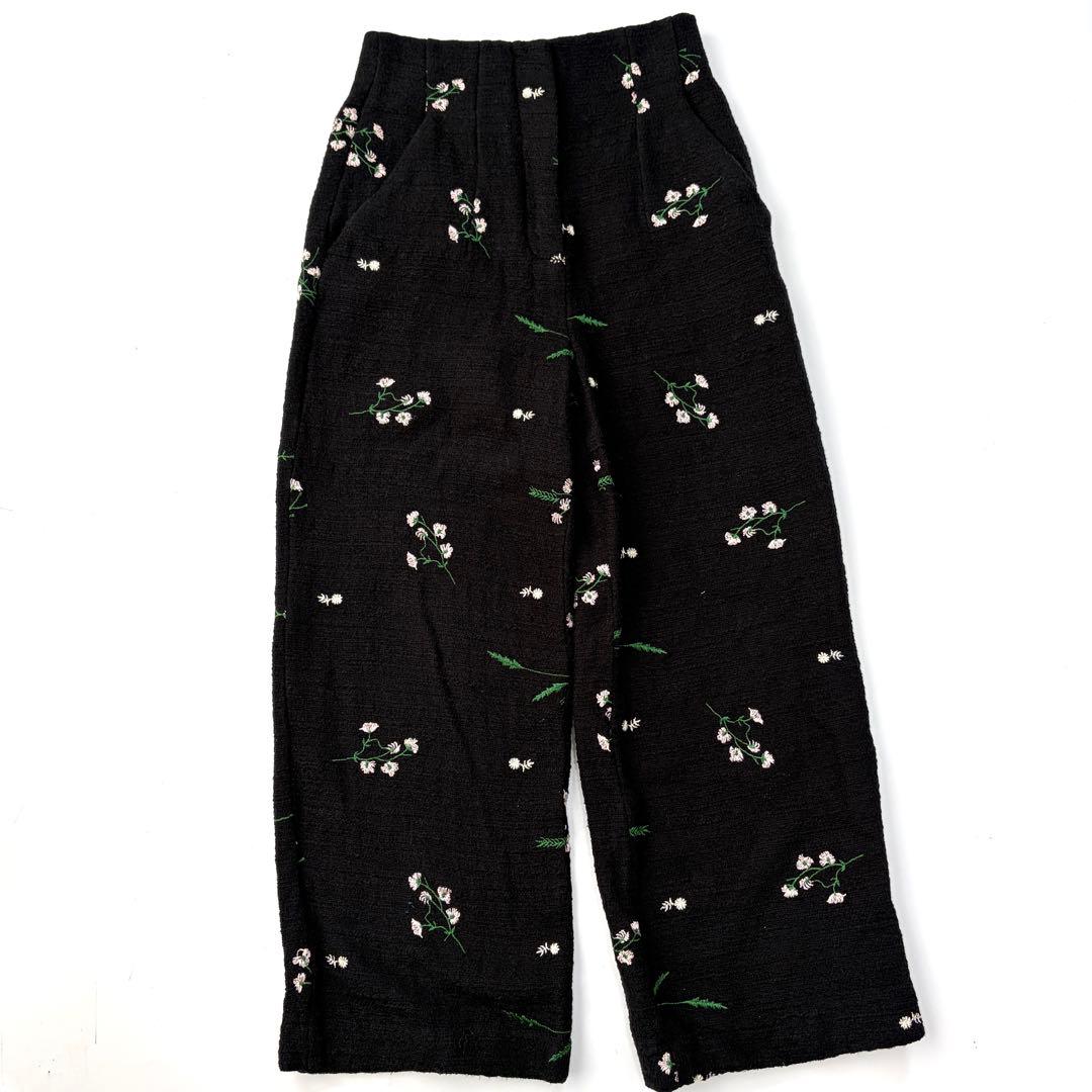 【美品】ZARA エンブロイダリーテクスチャージャケット　刺繍　セットアップ