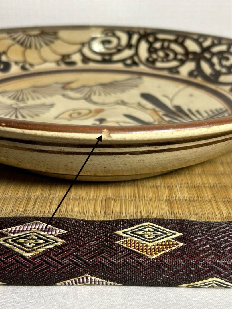 絵瀬戸　八寸皿　江戸時代