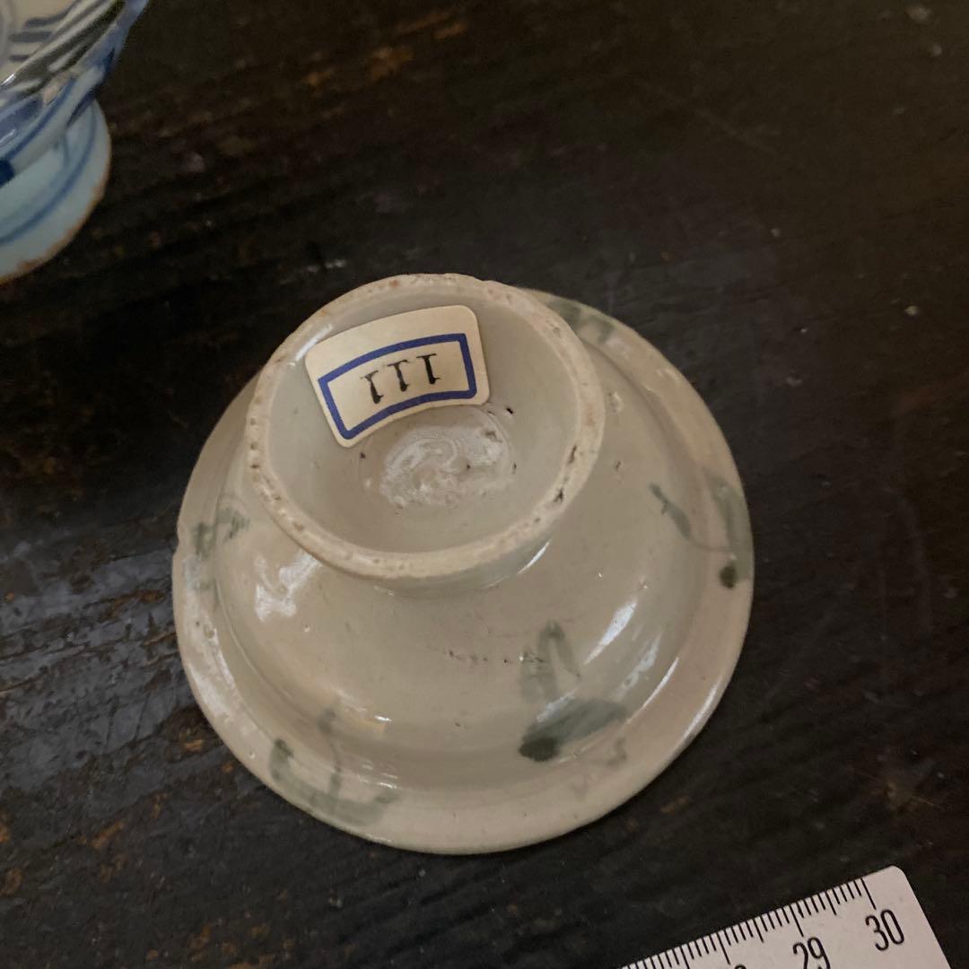 専用　２点　中国古玩　染付高台小皿5枚セット