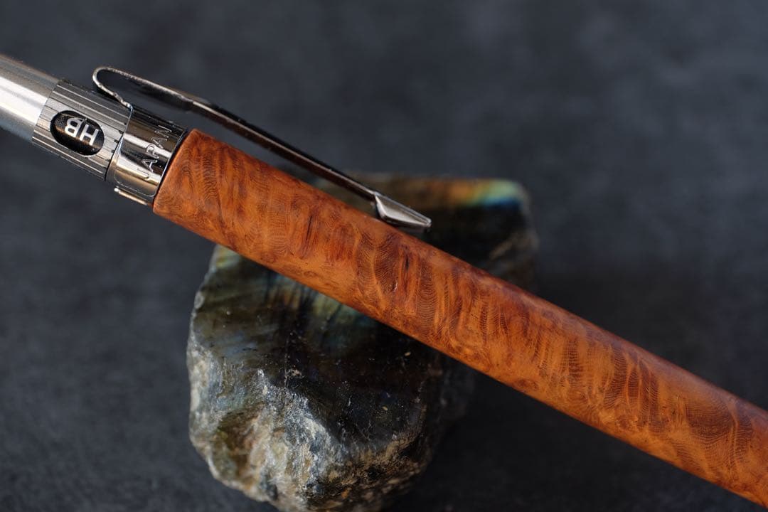 PG5木軸カスタム0249　高村杢工房 製図用シャープペンシル　花梨瘤