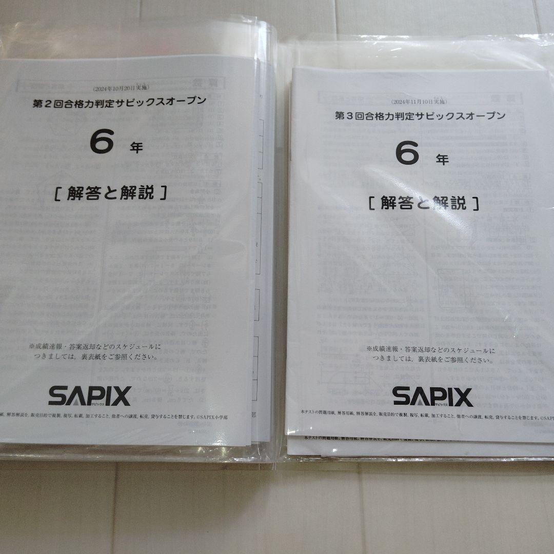 サピックス6年生　組分け、志望校判定、合格力判定　テストセット 2025年