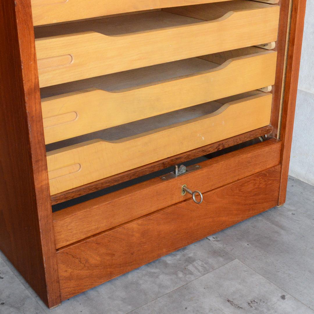 デンマーク 北欧ヴィンテージ ロールアップ シャッター ファイルキャビネット