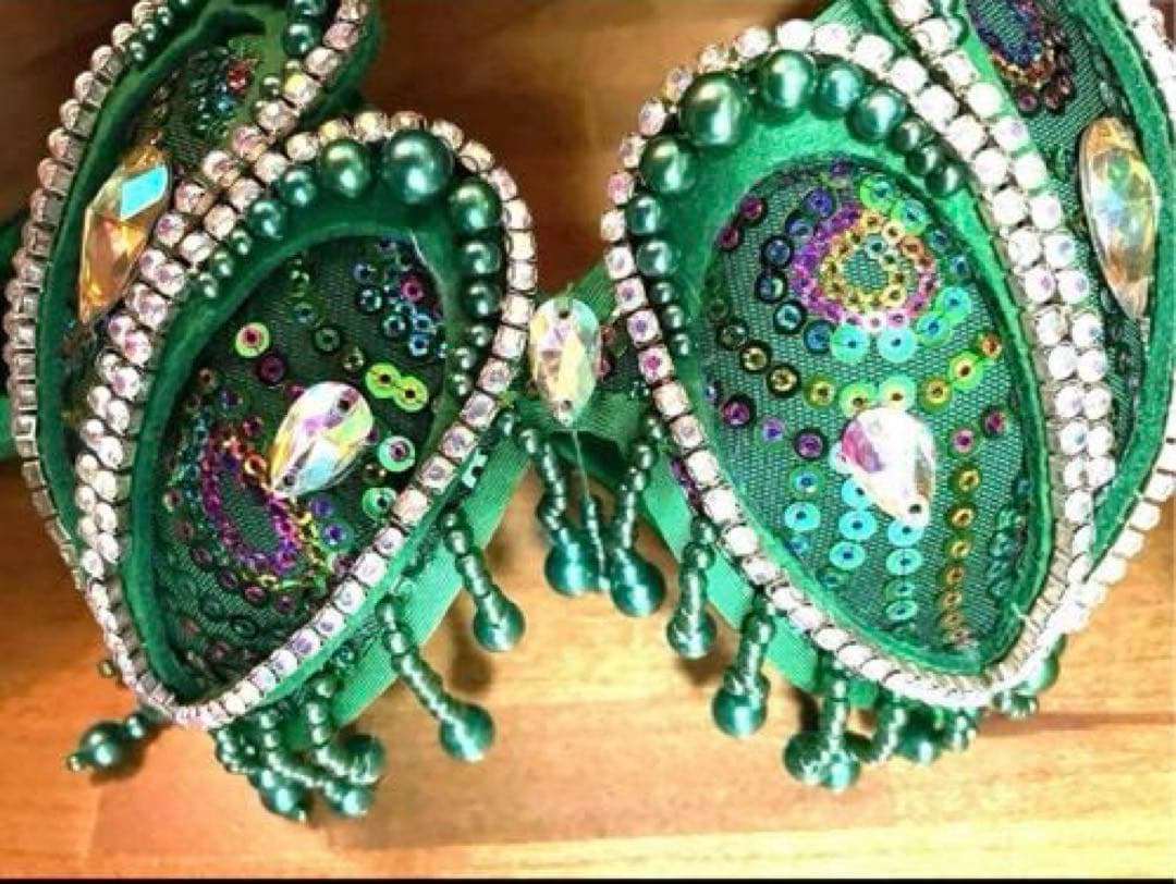 【限定お値下げ】ベリーダンス衣装ブラベルト グリーン M