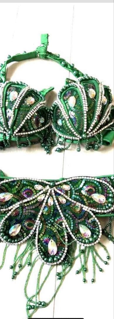 【限定お値下げ】ベリーダンス衣装ブラベルト グリーン M