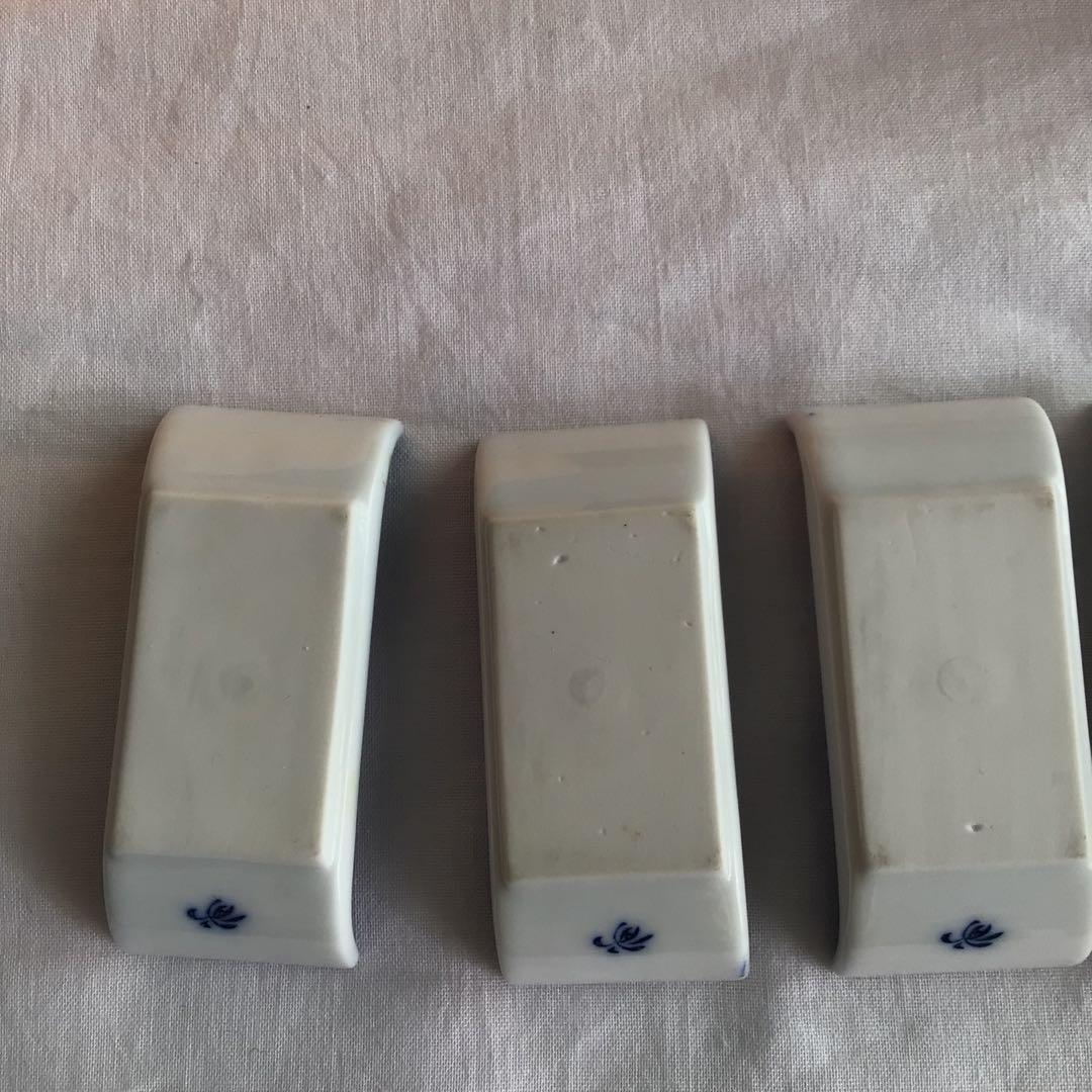 希少　箱付　オールド香蘭社　染付皿　箸置