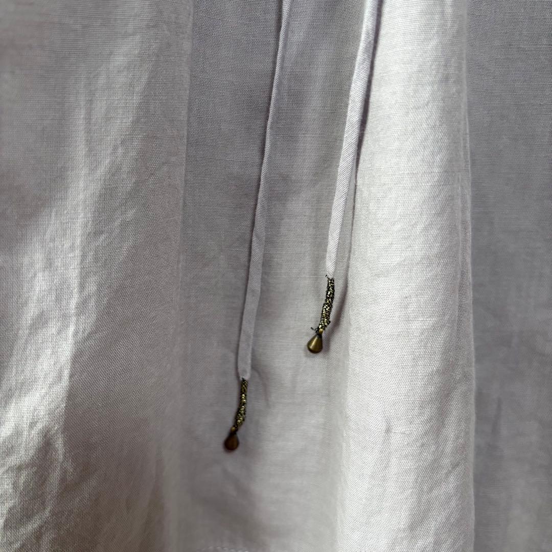 パドカレ pas de calais コットンリネン 刺繍 ギャザー ワンピース