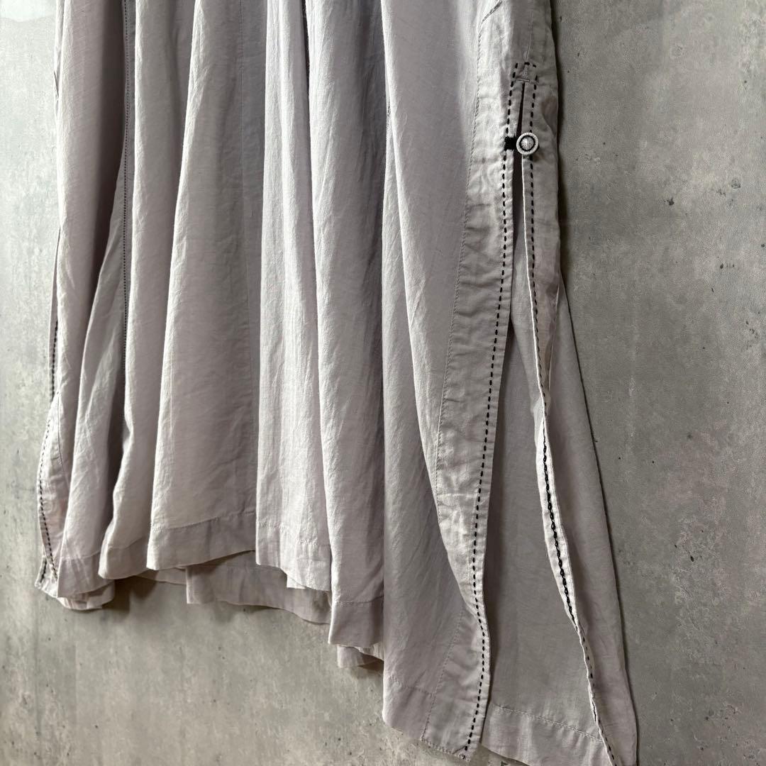 パドカレ pas de calais コットンリネン 刺繍 ギャザー ワンピース