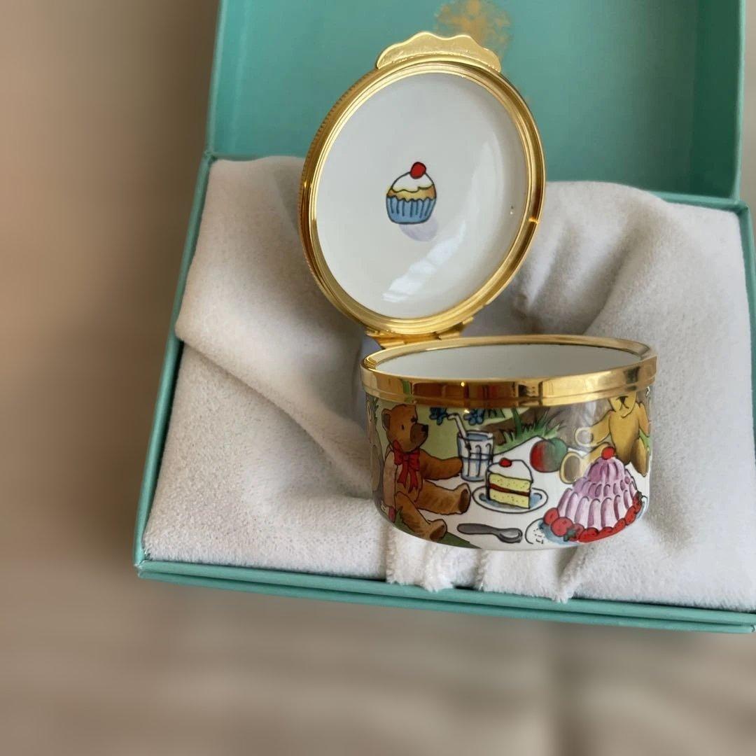 【ヴィンテージ品】Halcyon Days &Tiffany エナメル小物入れ