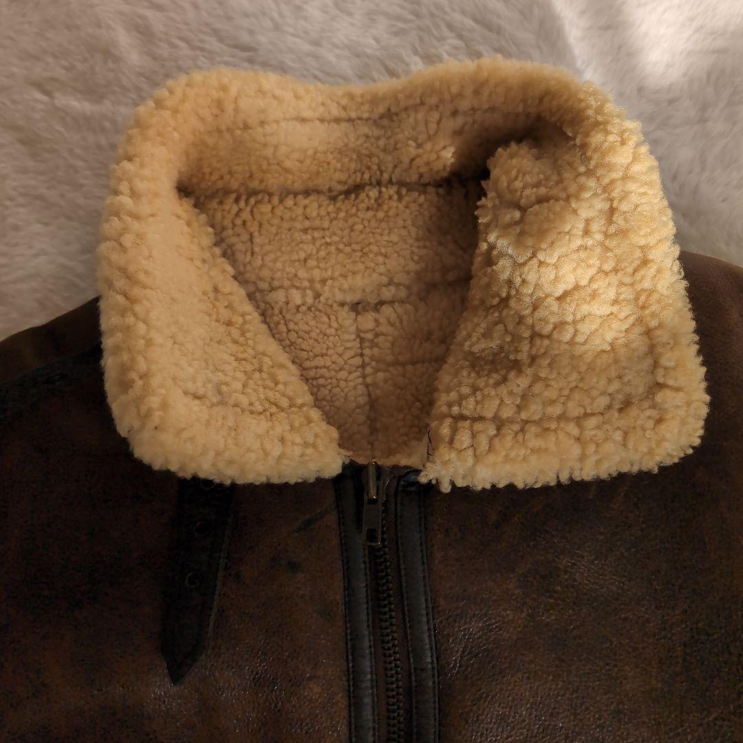 最終❗️ヴィンテージ90s B3 B-3 羊革レザージャケットL 茶