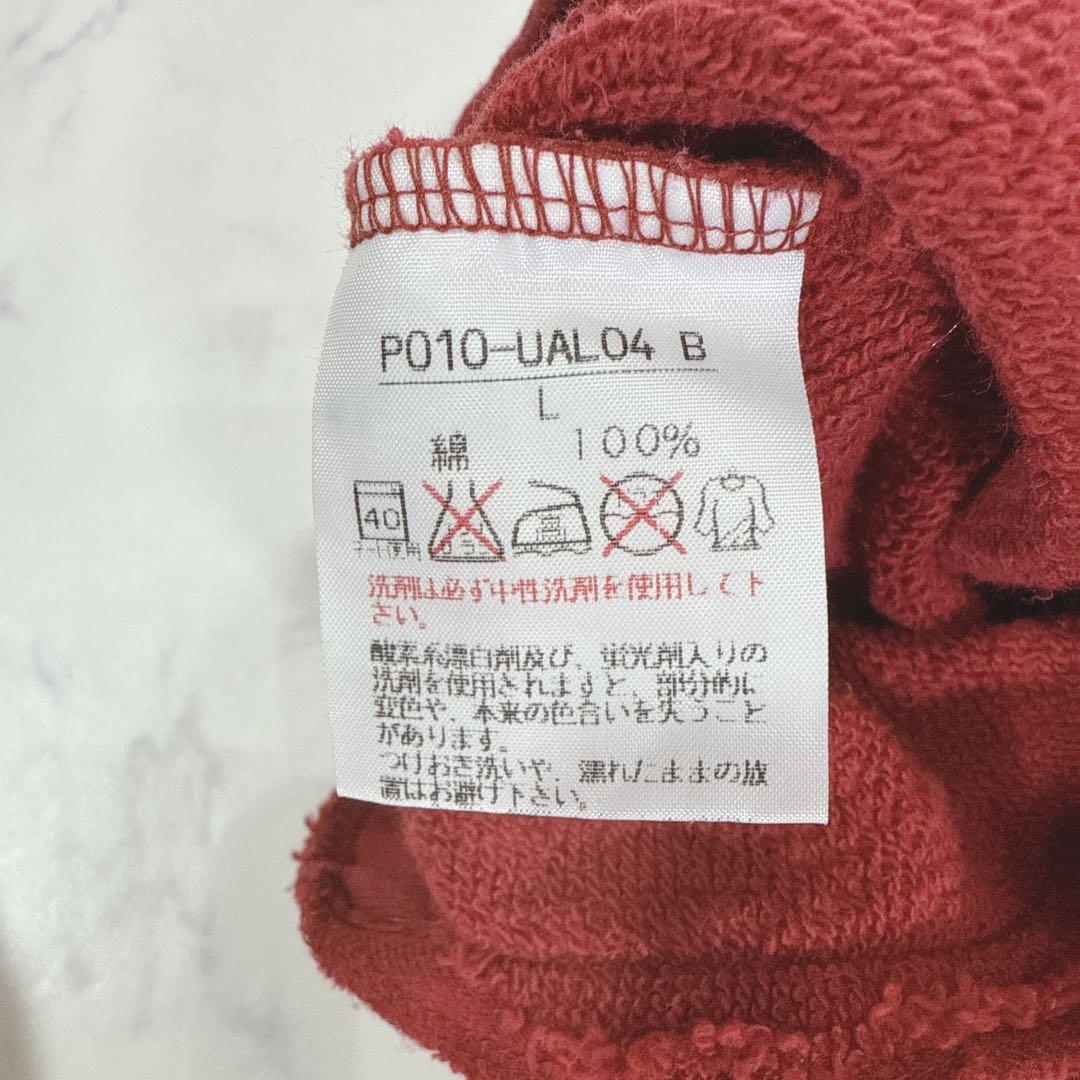 ピンクハウス パーカー フルジップ ワッペン ビッグロゴ レッド L レトロ 赤