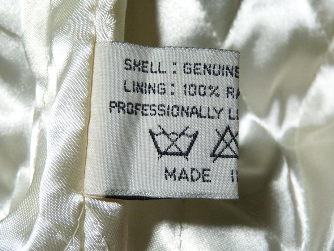 アラレ3号　RBC　本革　レザージャケット　ブラック＆ホワイト　XL