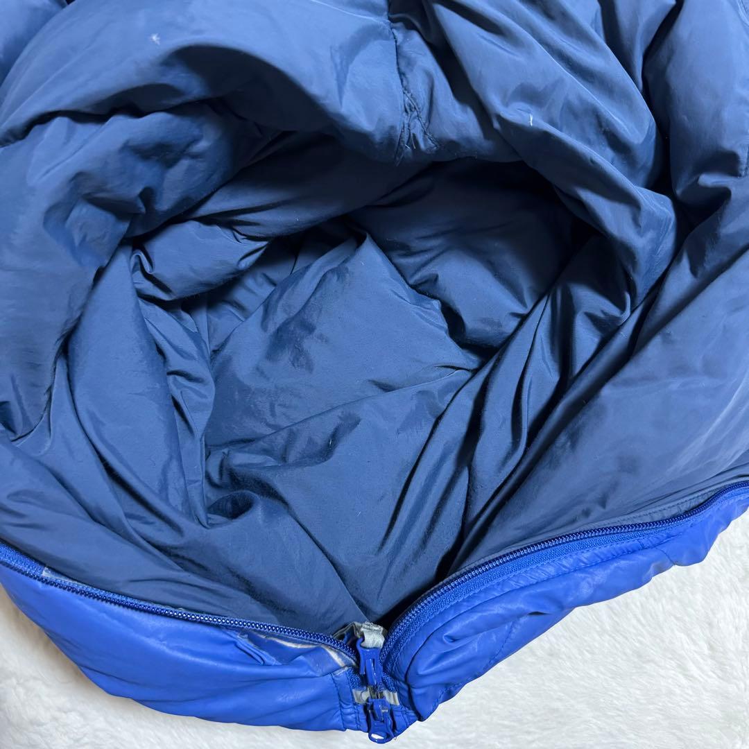 人気モンベル　スパイラルダウンハガー#5ブルー寝袋右ジップ　クリーニング済