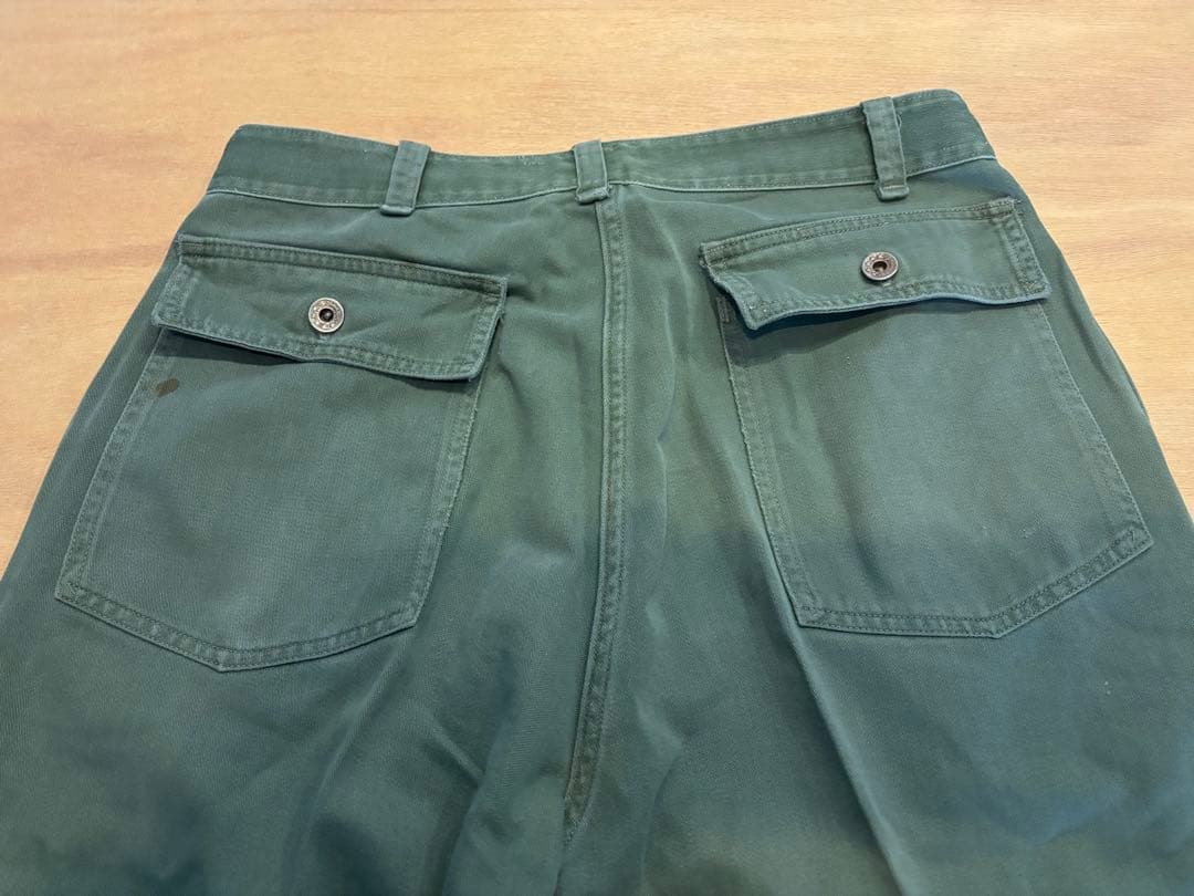 希少 40s 米軍実物 ベイカーパンツ 月桂樹ボタン ユーティリティ パンツ