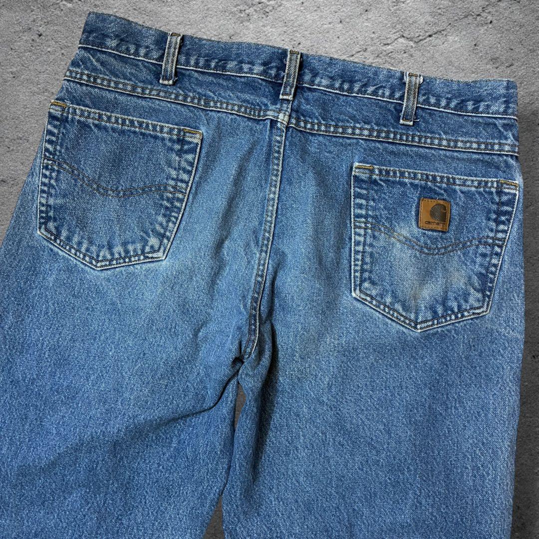 おへぽ♪メキシコ製carharttデニム38×32ワイドテーパードゴールデ