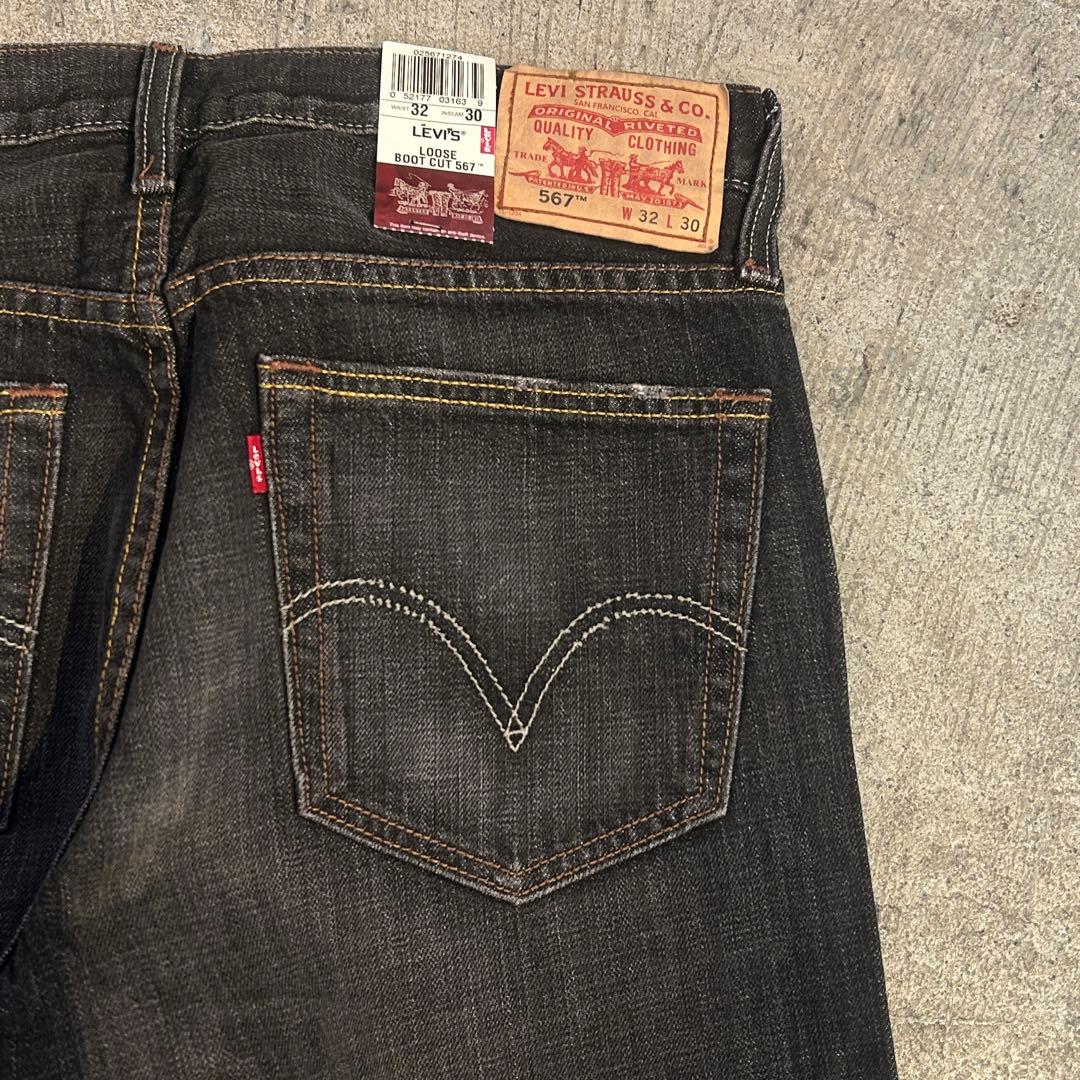 デッドストック Levi's 567 リーバイス デニム パンツ 黒 32x30