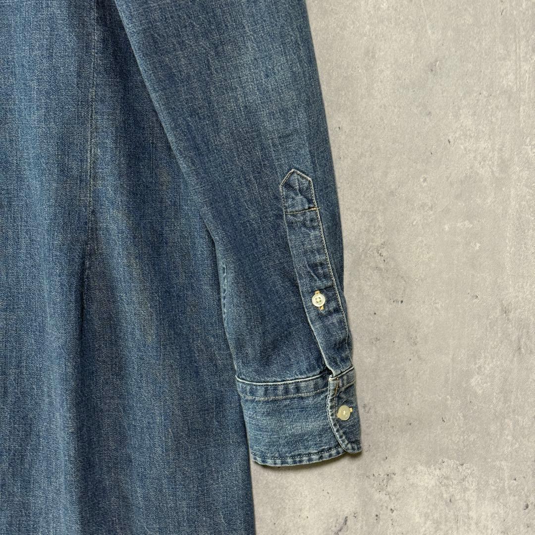 ラルフローレン デニムシャツワンピース ホースロゴ刺繍 インディゴ 美品 SP