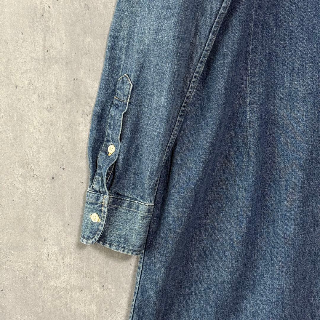 ラルフローレン デニムシャツワンピース ホースロゴ刺繍 インディゴ 美品 SP