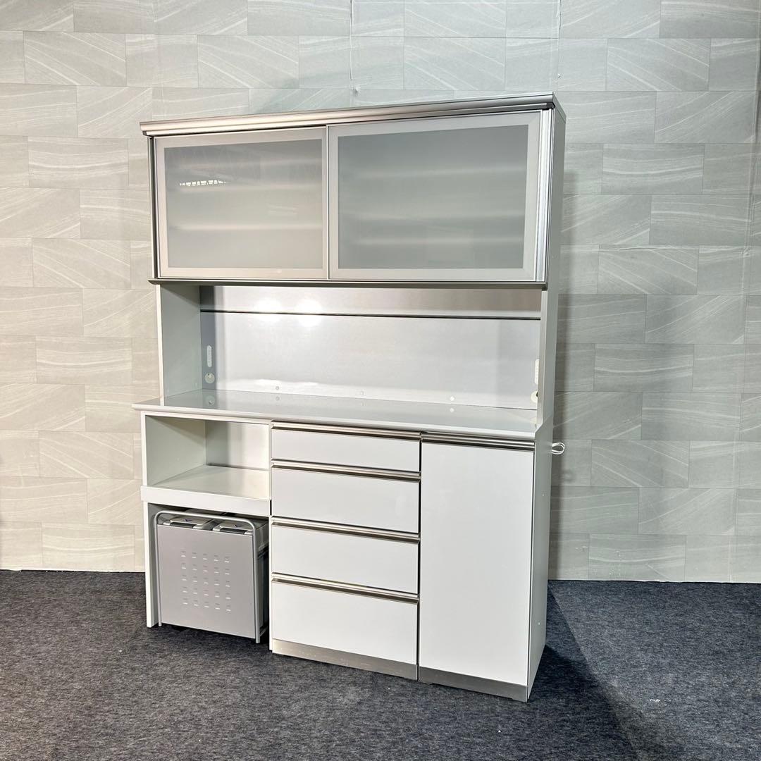 綾野製作所 キッチンボード AXシリーズ 幅160cm 白 食器棚 d5269