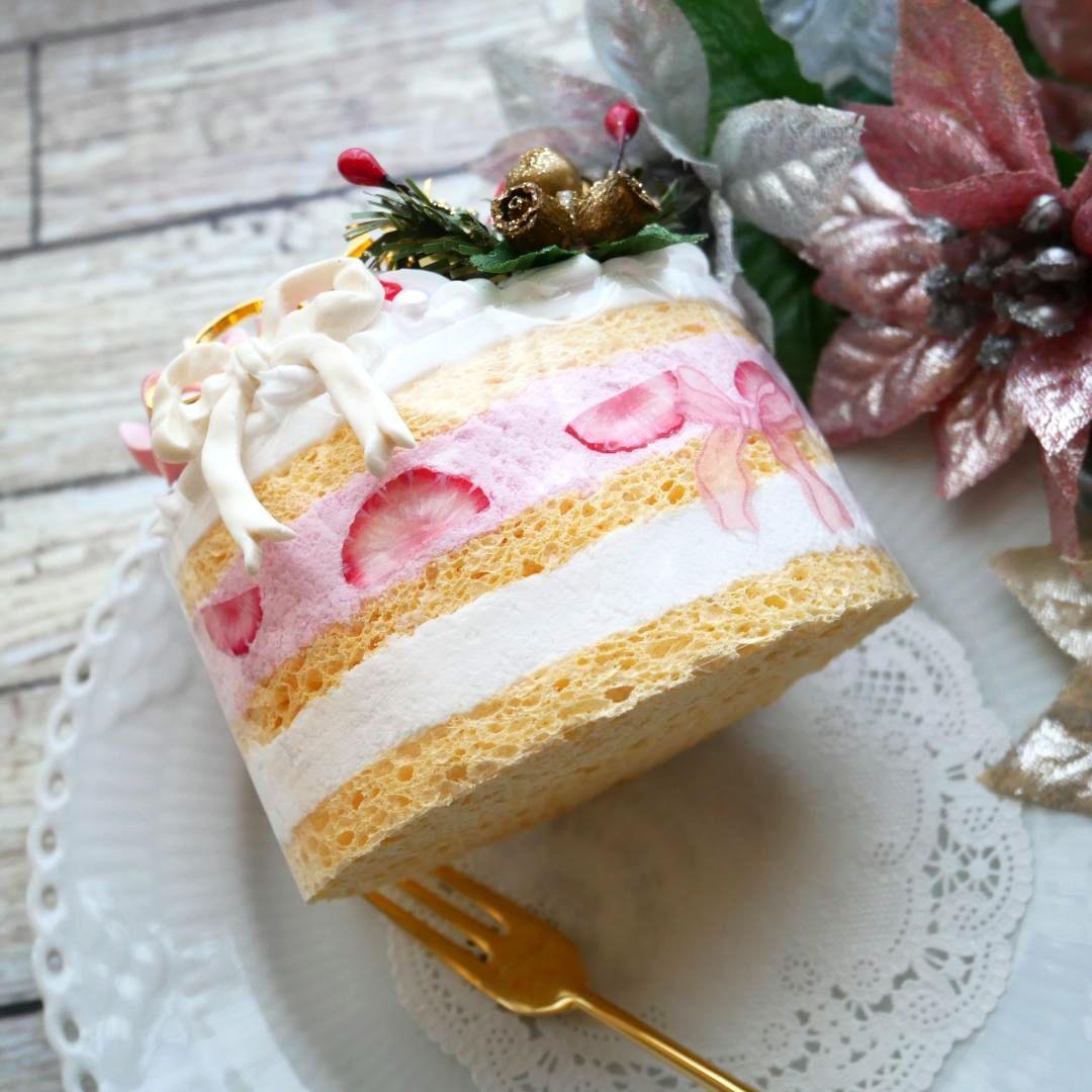 【ひまわり様】◆フェイクスイーツ◆ローズ＆リボン♡賑やか♬苺のX'masケーキ◆