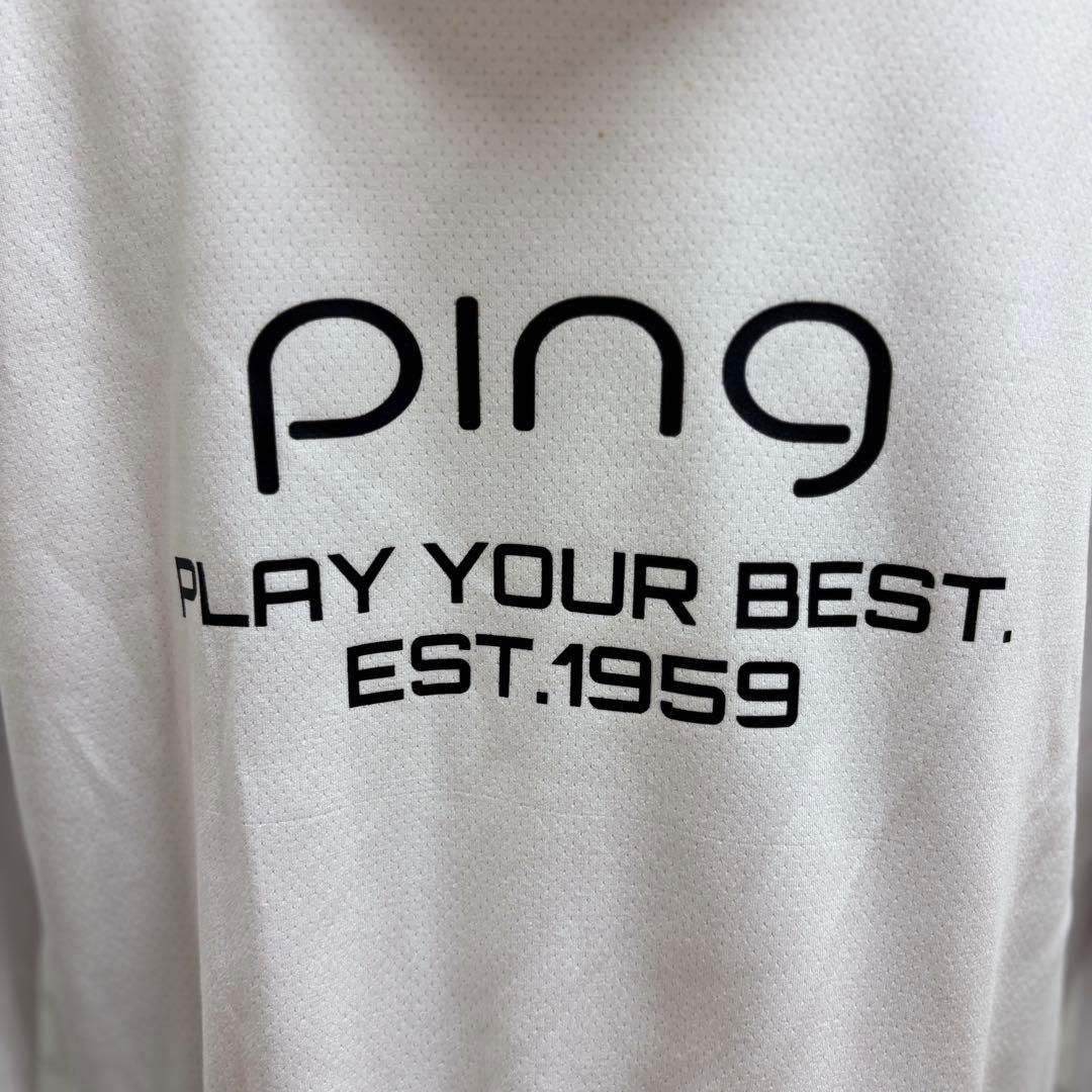 ★美品★ PING ゴルフウェア フード付き Tシャツ パーカー M ホワイト
