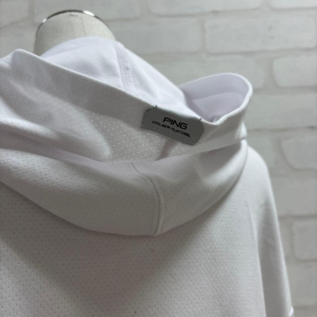 ★美品★ PING ゴルフウェア フード付き Tシャツ パーカー M ホワイト
