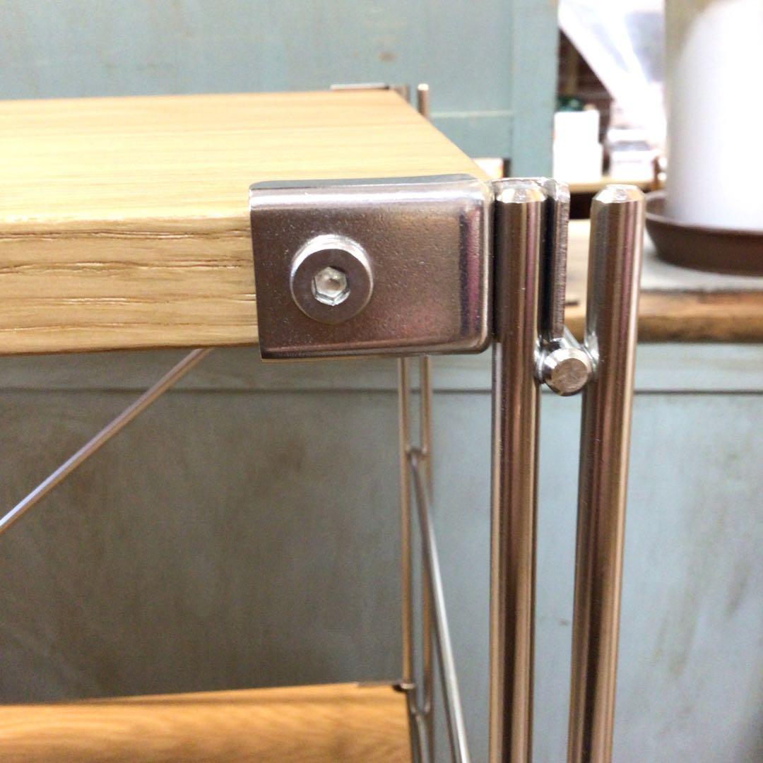 MUJI 無印良品 ステンレスユニットシェルフ ワイド小 3段 オーク材