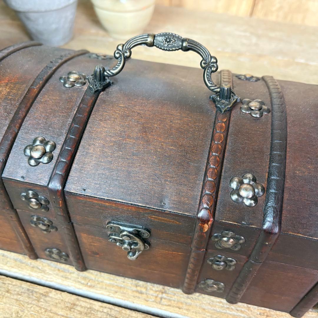 ビンテージアンティーク調木製カバン型小箱宝箱10点セットインテリア雑貨