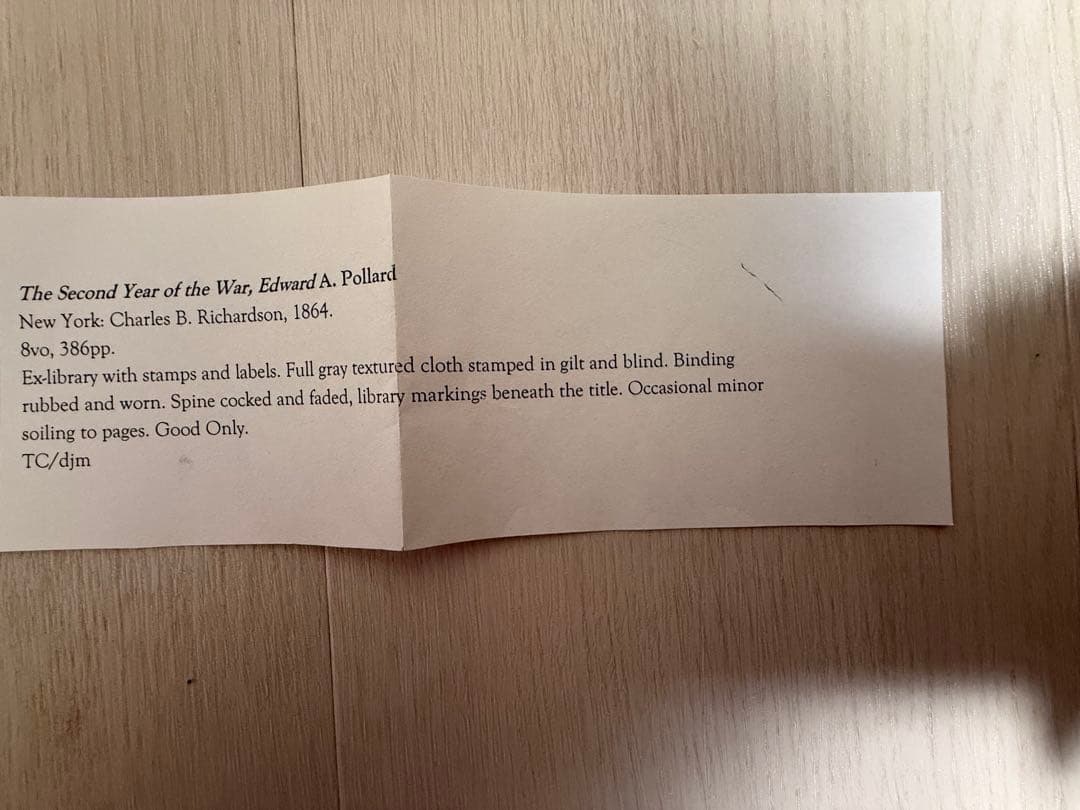 【歴史書】古書1864年 南北戦争史 金箔装飾 / 米国ロッジ蔵書印あり