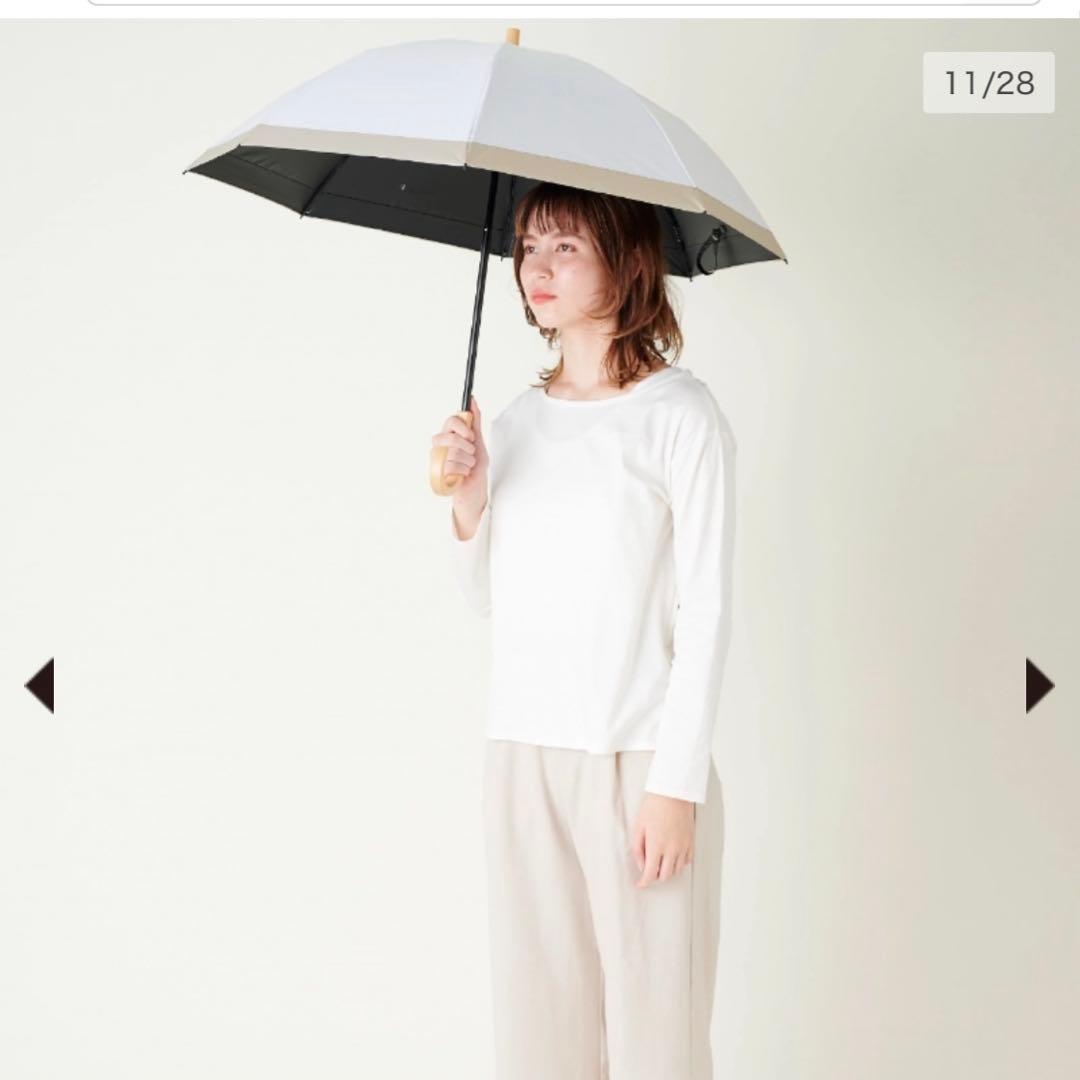 サンバリア100 折りたたみ日傘　２段折 コンビ ホワイト