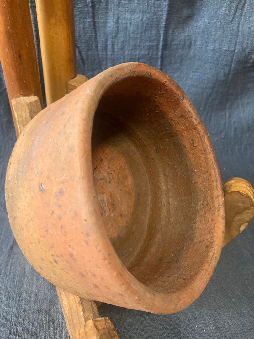 古備前窯道具　銅に窯印（ロ）を持つ窯道具　桃山から江戸時代