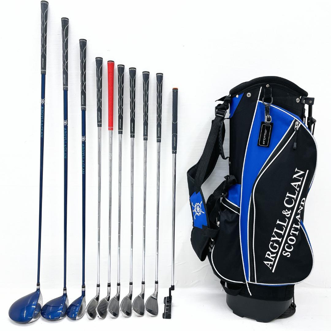 初心者様推奨‼ アーガイル＆クラン メンズ ゴルフクラブ セット 10本 SR