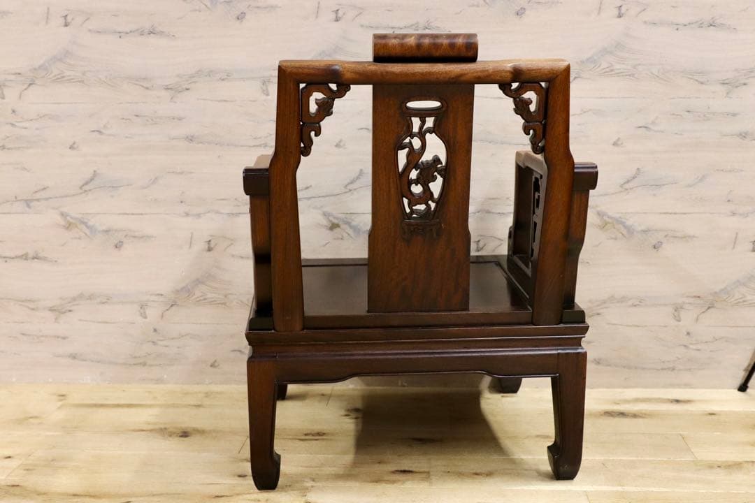 GMHS297CC○中国美術 唐木家具 アームチェア 椅子 無垢材 民藝 最高級