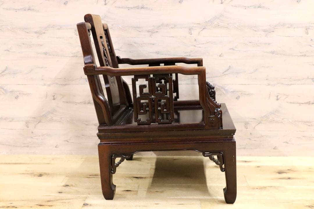 GMHS297CC○中国美術 唐木家具 アームチェア 椅子 無垢材 民藝 最高級