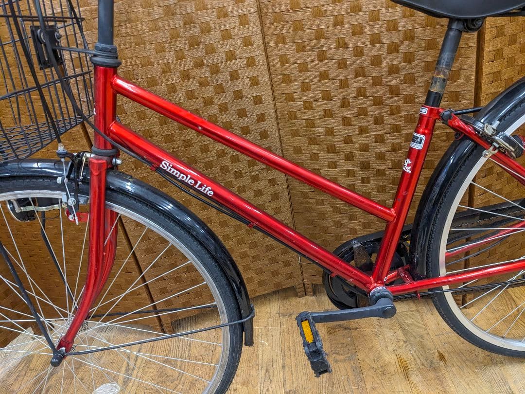 U070 普通自転車　27インチ 6段変速 レッド