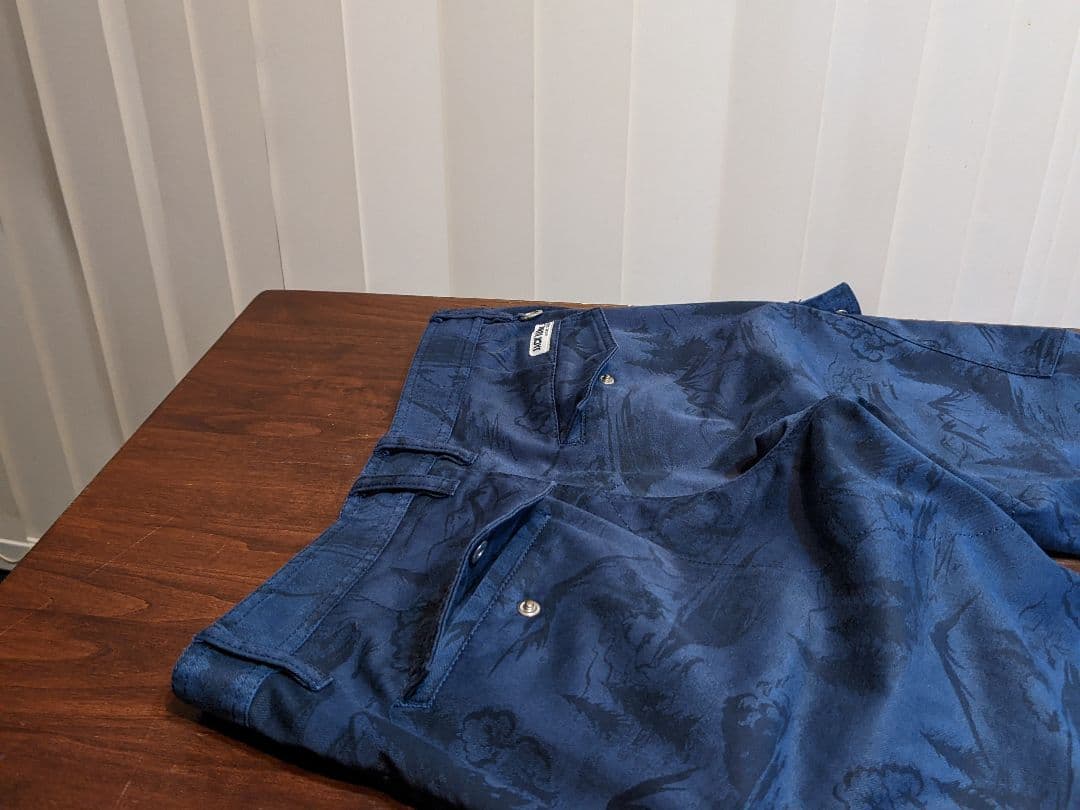 パーリーゲイツ　ジャックバニー　カーゴパンツ　風　ロングパンツ　総柄　ゴルフ　紺