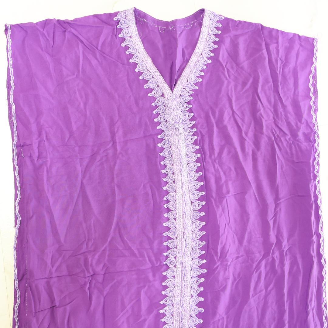 【ベリーダンス用衣装】パープル ガラベーヤ ワンピース ドレス チュニック