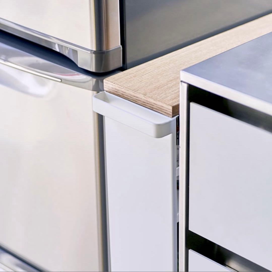 未使用　tower 山崎実業ハンドル付キッチンワゴン キャスター付き ホワイト