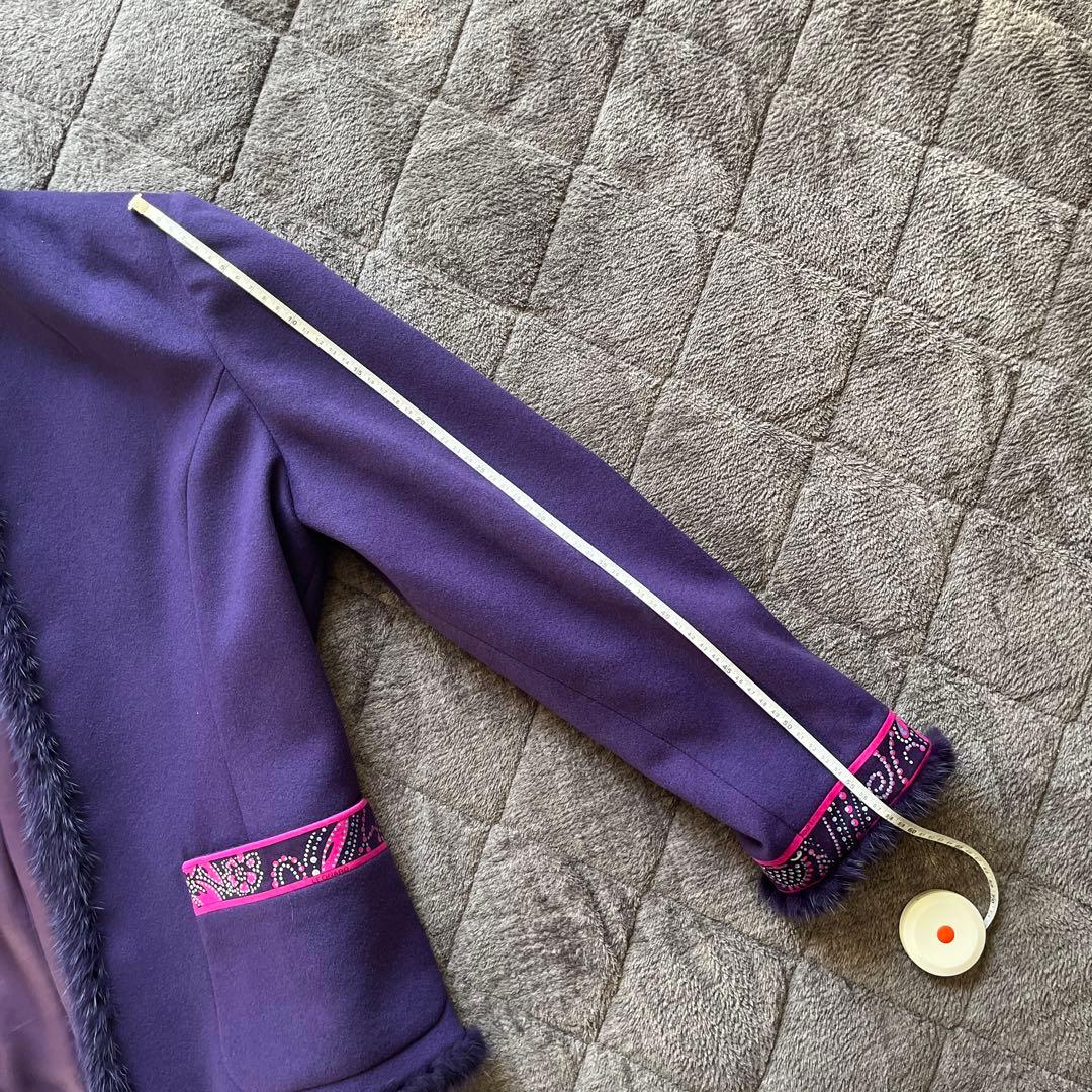 LEONARD ミンクファー付きカシミヤ100%ジャケット