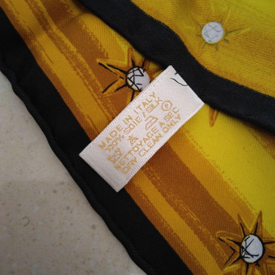 CARTIER カルティエ　シルク100% 大判スカーフ 地球儀　時計