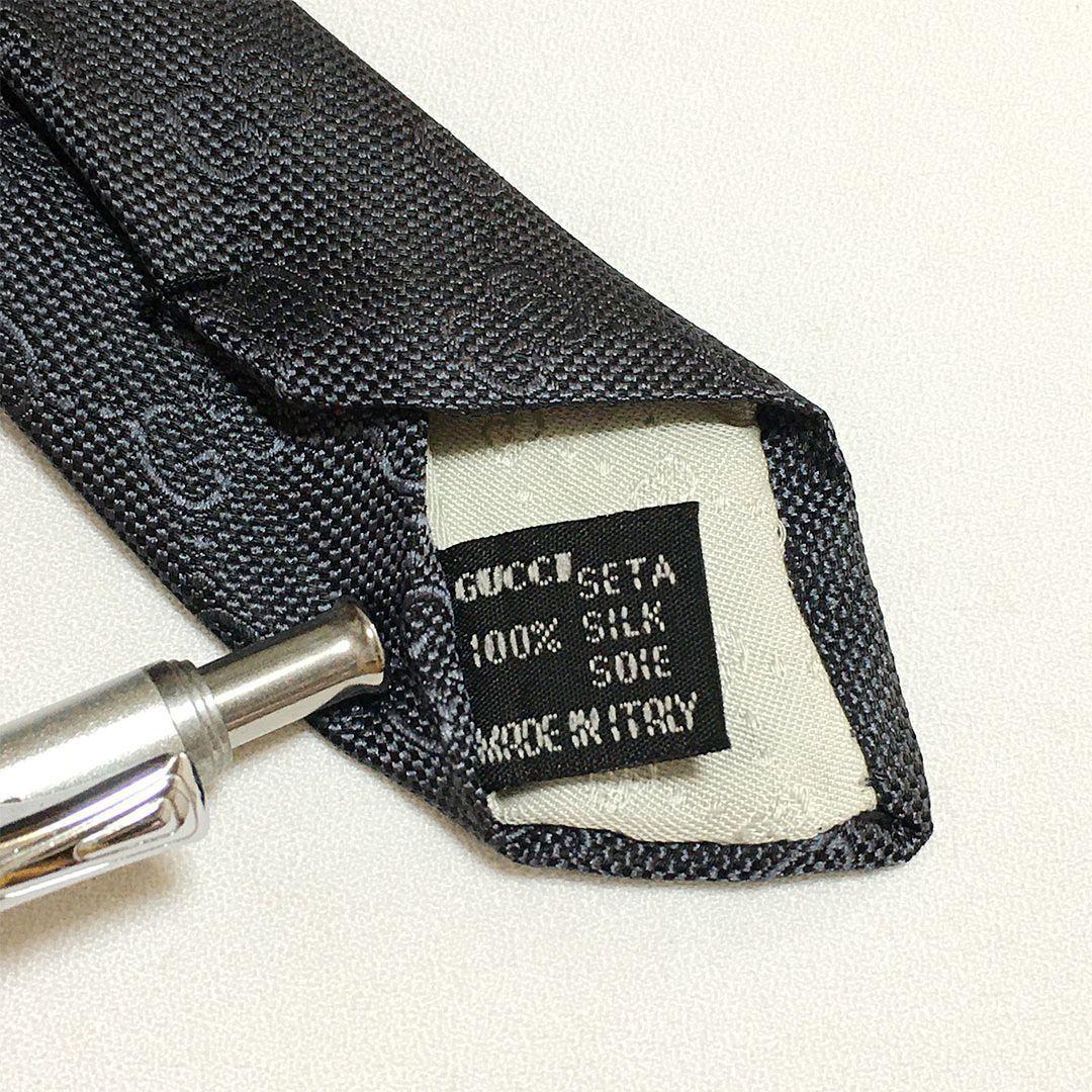 未使用級 グッチ GUCCI ネクタイ シルク GG柄 総柄 ダブルG