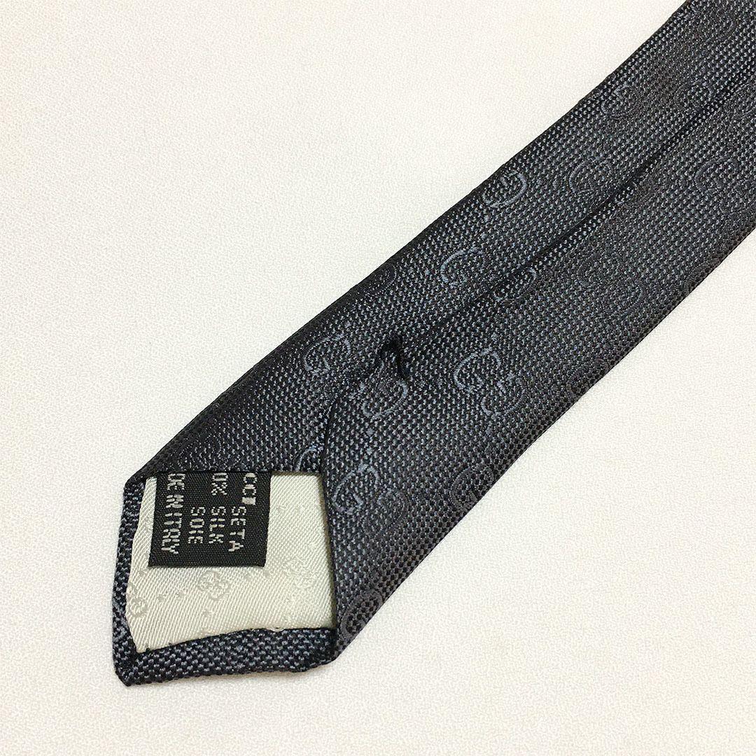 未使用級 グッチ GUCCI ネクタイ シルク GG柄 総柄 ダブルG