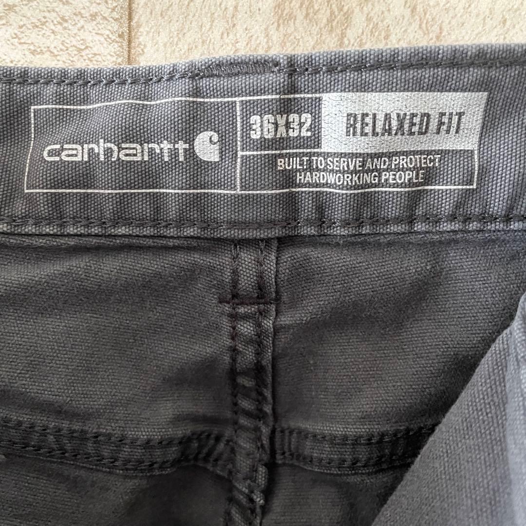 カーハート ワークパンツ 刺繍 グレー 36×32