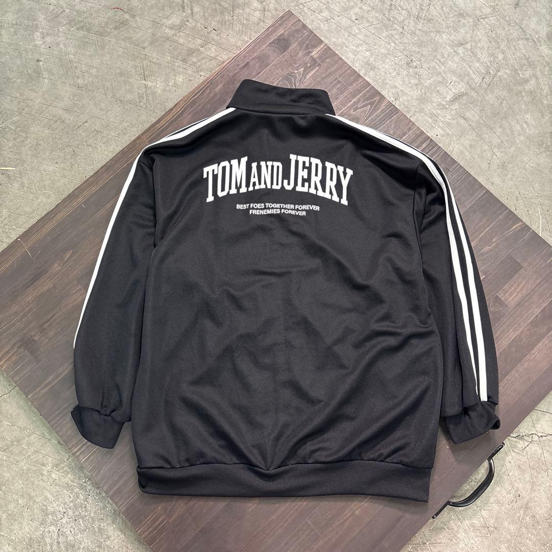 8LA1 TOM and JERRY 刺繍　トラックジャケット　ジャージ　黒