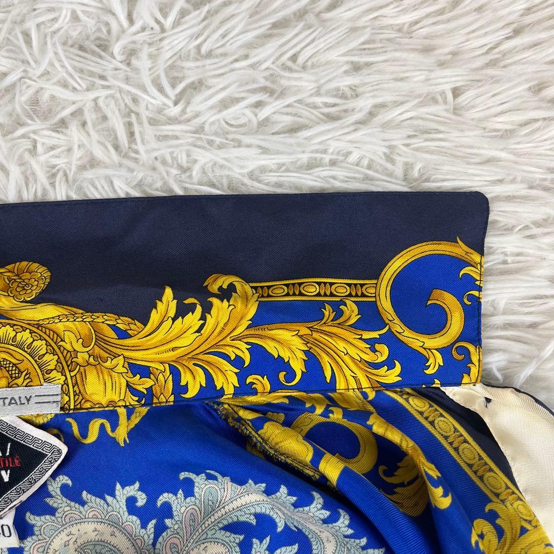 【希少 vintage】ヴェルサーチ☆長袖 シルクシャツ メデューサ バロック