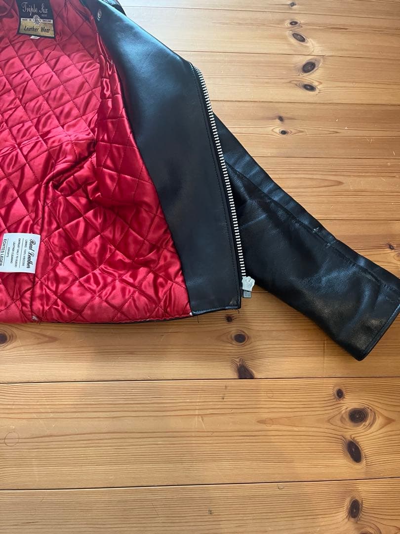 666 ダブルライダース 黒 ロンジャン バッジ付き 黒金タグ イングランド製