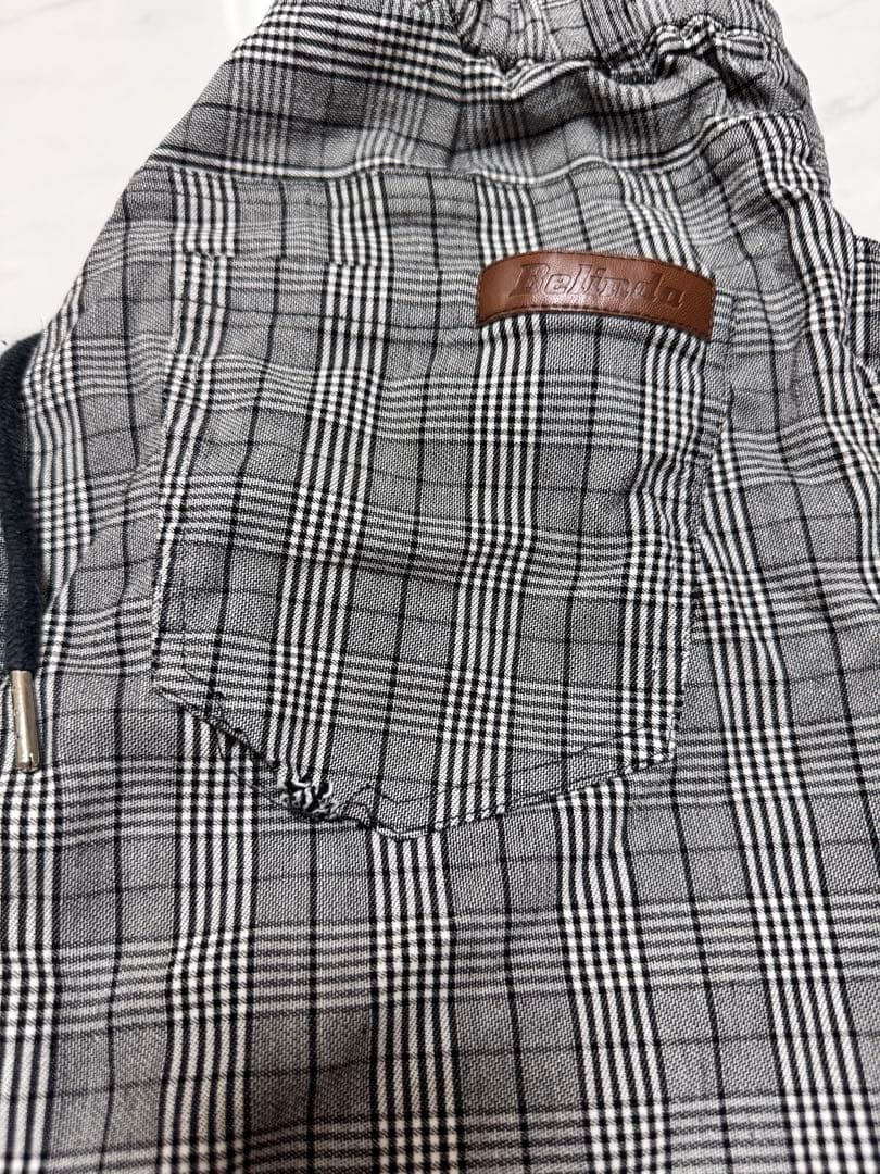 BELINDA セットアップ グレー スリムフィット スラックス