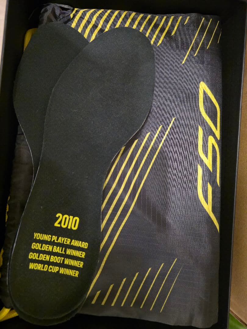 28.0cm adidas F50 レザー2010 サッカーシューズ黒/黄