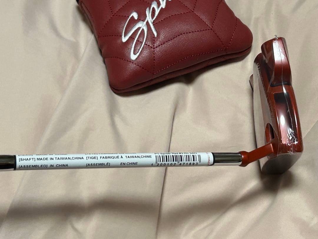 新品 スパイダーRed パター スモールスラント 34インチ カバー付き