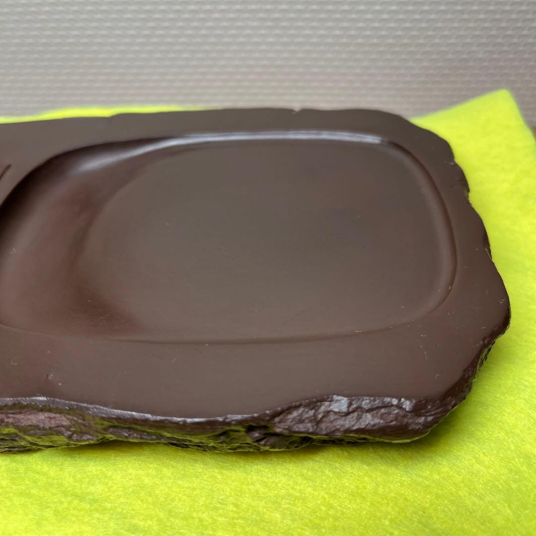 ⭕️赤間硯　牡丹花彫刻入り硯　女性好み　丘の全体に仕上げ塗料を塗布　赤間硯製硯師