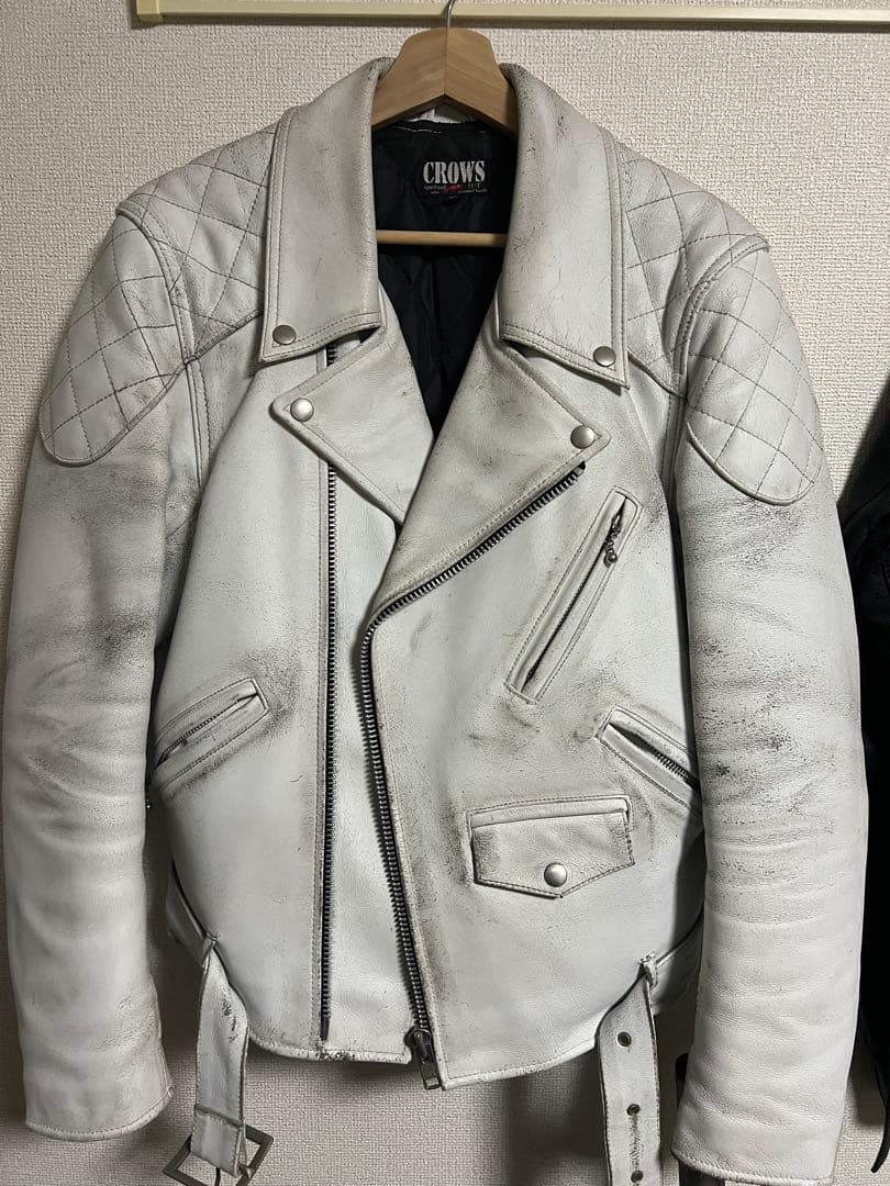 CROWS ライダースジャケット ホワイト 40